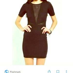 Lucca Couture black short sleeved body con dress